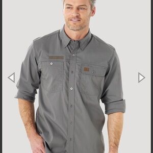 Wrangler RIGGS Workwear Vented Long Sleeve Work Shirt - Gray